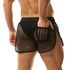 Men's See-Through Fishnet Swim Trunks - MiamiTeenyWeenyBikini.Com