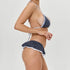 Lace-up Halter Neck Frill Trim Padded Bra + Thong Skirt Swimsuit - MiamiTeenyWeenyBikini.Com