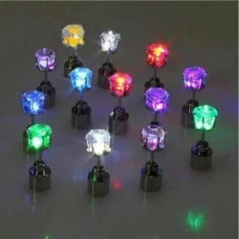 Light Up LED Bling Ear Stud Earrings - MiamiTeenyWeenyBikini.Com