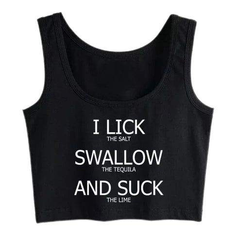 I Lick Swallow and Suck Crop Top - MiamiTeenyWeenyBikini.Com