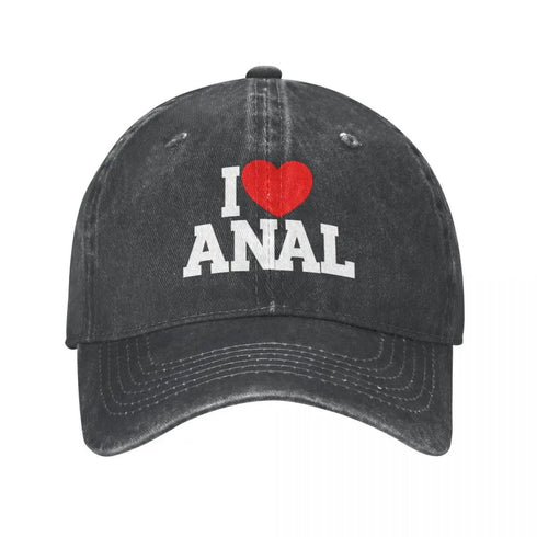 I Love ANAL Denim Baseball Cap