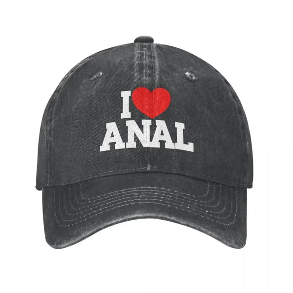 I Love ANAL Denim Baseball Cap - MiamiteenyWeenyBikini.Com