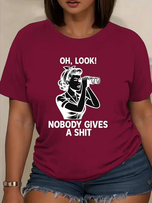 Oh Look Nobody Gives A Shit Tee - MiamiTeenyWeenyBikini.Com