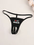 Black thong with 'I ❤️ MY HUSBAND' text on a light background
