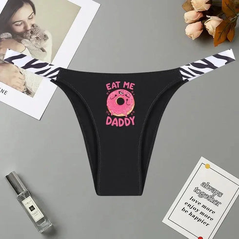 Eat Me Daddy Pink Donut Panties - MiamiTeenyWeenyBikini.Com