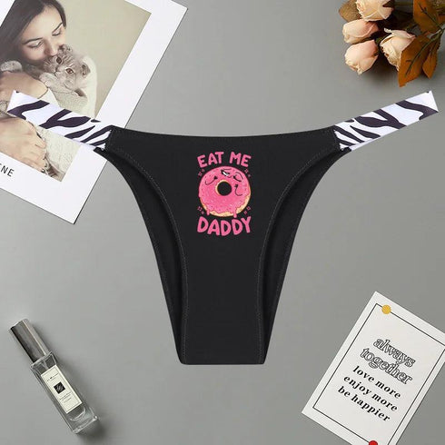 Eat Me Daddy Pink Donut Panties - MiamiTeenyWeenyBikini.Com