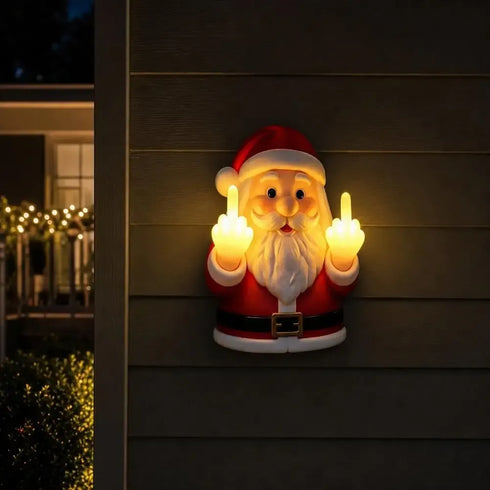 Santa Claus Middle Finger Christmas Night Light - MiamiTeenyWeenyBikini.Com