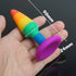 Rainbow Silicone Suction Butt Plug - MiamiTeenyWeenyBikini.Com