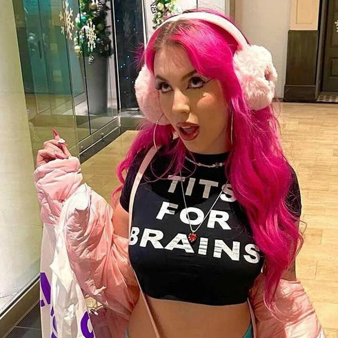 Tits For Brains Tee - MiamiTeenyWeenyBikini.Com