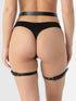 Women's Adjustable Black Leather Garter Belt - MiamiTeenyWeenyBikini.Com