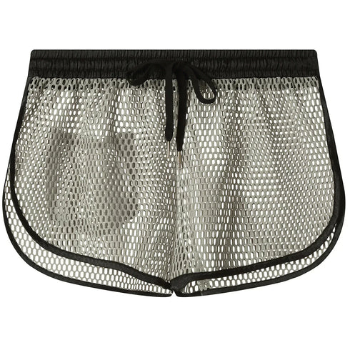 Men's See-Through Fishnet Swim Trunks - MiamiTeenyWeenyBikini.Com
