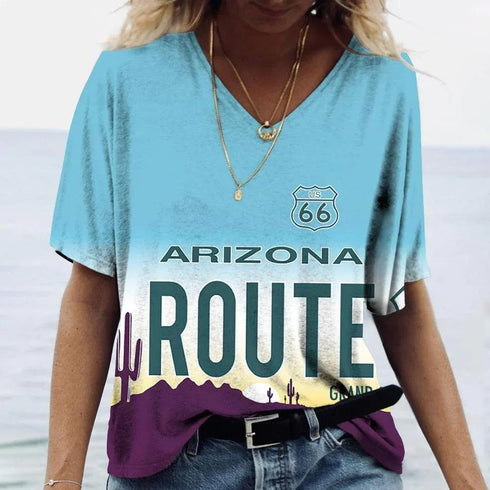 US Route 66 Print Tops - MiamiTeenyWeenyBikini.Com