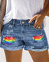 Cinco De Mayo Rainbow Stripe Shorts - MiamiTeenyWeenyBikini.Com