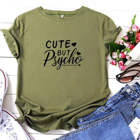 Cute But Psycho T Shirt - MiamiTeenyWeenyBikini.Com