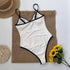 Black White One Piece Swimsuit