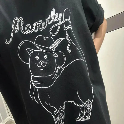 Meowdy Cowboy Cat T-Shirt - MiamiTeenyWeenyBikini.Com