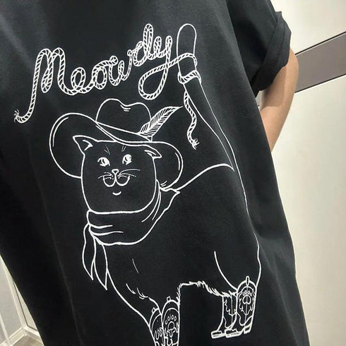 Meowdy Cowboy Cat T-Shirt - MiamiTeenyWeenyBikini.Com