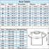 Size chart for shirts with measurements in centimeters and inches.
