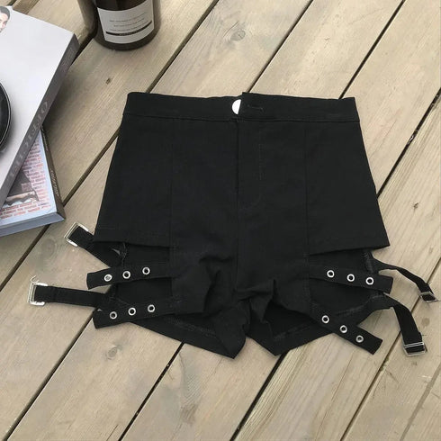 Elastic High Waist Shorts - MiamiTeenyWeenyBikini.Com