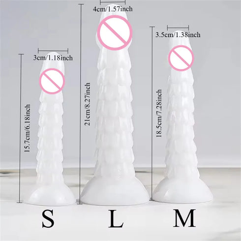 Dragon Scales White Dildo