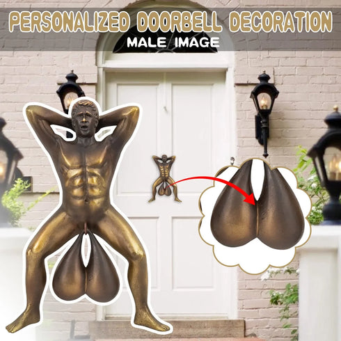 Funny Knocking Ornaments, Doorbell Sounding Door Decoration Resin Pendant