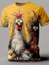 Rooster 3D Print Short Sleeve T-Shirt - MiamiTeenyWeenyBikini.Com