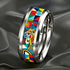 Starry Sky Stainless Steel Double Bevel Ring - MiamiTeenyWeenyBikini.Com