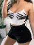 Gothic Skeleton Hand Crop Top - MiamiTeenyWeenyBikini.Com