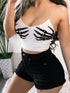 Gothic Skeleton Hand Crop Top