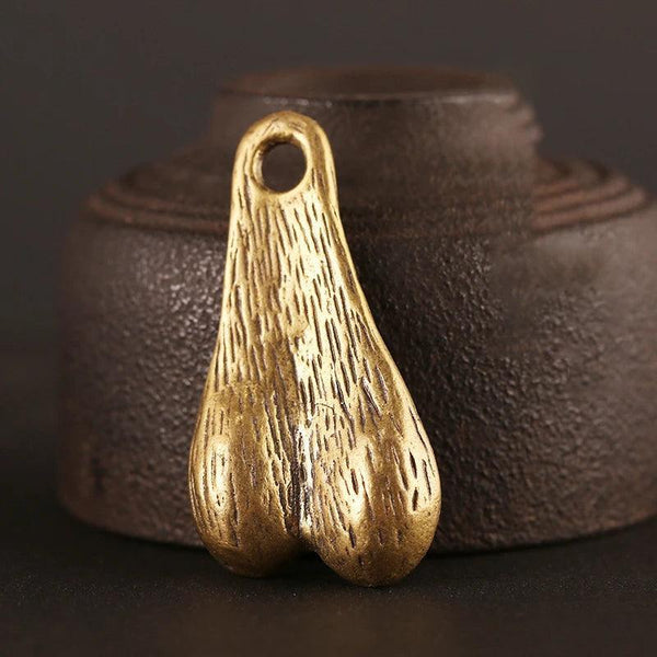 Solid Brass Men's Balls Pendant - MiamiTenyWeenyBikini.Com