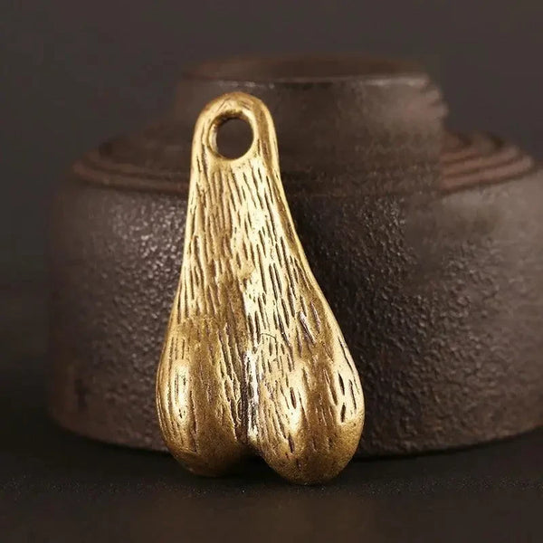 Solid Brass Men's Balls Pendant - MiamiTenyWeenyBikini.Com