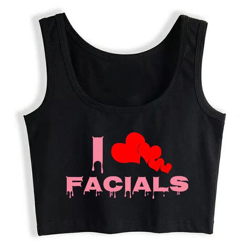 I Love Facials Crop Top - MiamiTeenyWeenyBikini.Com