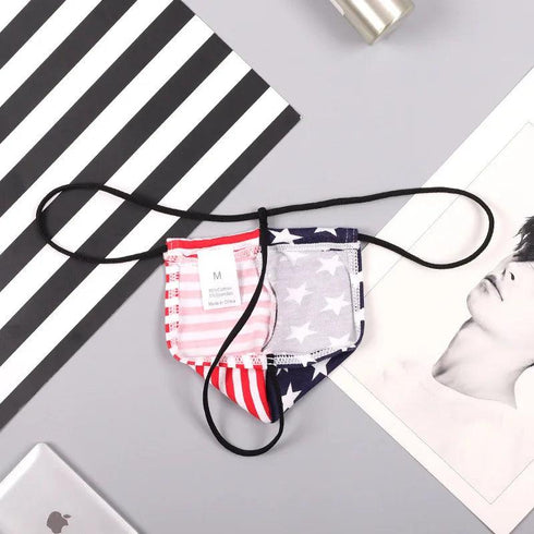 Men's USA Flag Print Thong