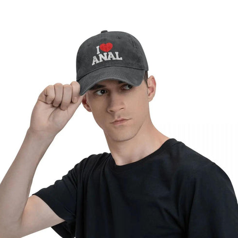 I Love ANAL Denim Baseball Cap