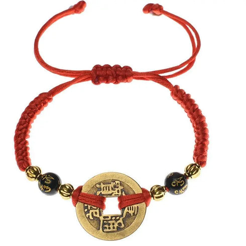 Lucky Five Emperor Copper Coin Bracelet - MiamiTeenyWeenyBikini.Com