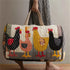 GF Funny Art Chicken Print Quilted Duffle Bag Bohemian Style 2026 Personalized Custom Travel Tote Women Men Weekender Bag - MiamiTeenyWeenyBikini.Com