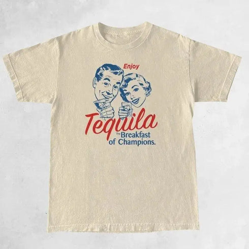 Enjoy Tequila Retro Graphic Tee - MiamiTeenyWeenyBikini.Com