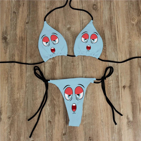 Funny Face Bikini Set