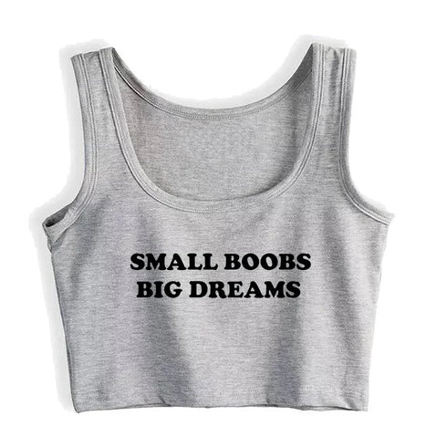 Small Boobs Big Dreams Crop Top - MiamiTeenyWeenyBikini.Com