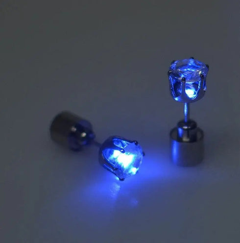 Light Up LED Bling Ear Stud Earrings - MiamiTeenyWeenyBikini.Com