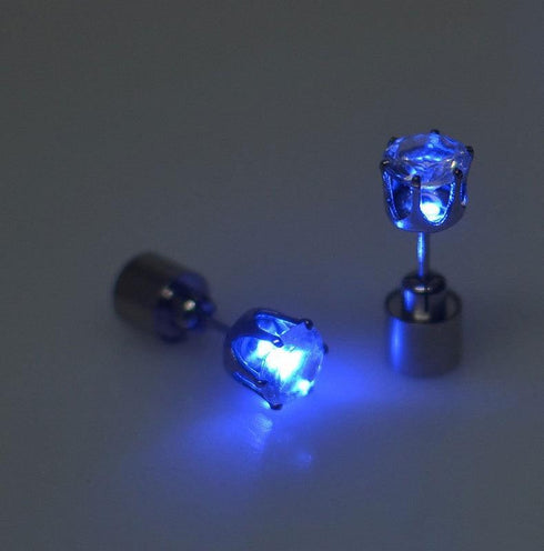 Light Up LED Bling Ear Stud Earrings - MiamiTeenyWeenyBikini.Com
