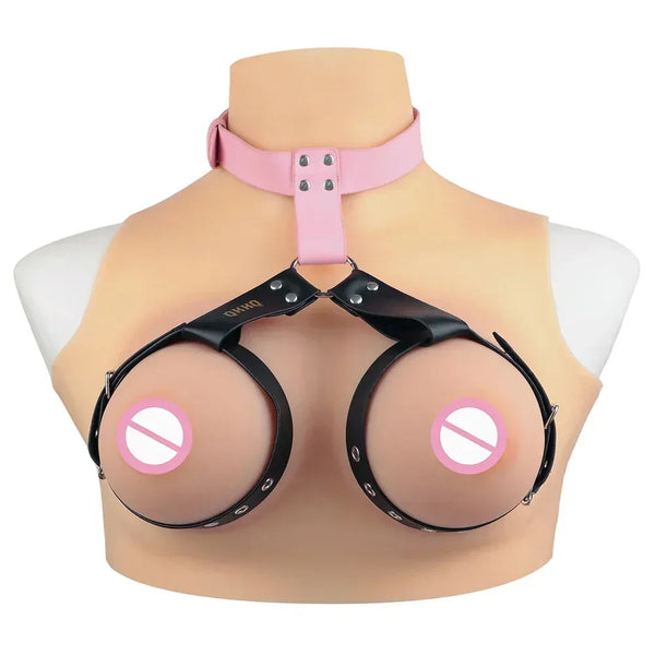 PU Leather Bra Adjustable Breast Binder - MiamiTeenyWeenyBikini.Com