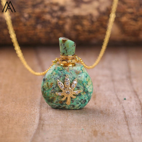 Natural Roses Amethyst Crystal Perfume Pendant