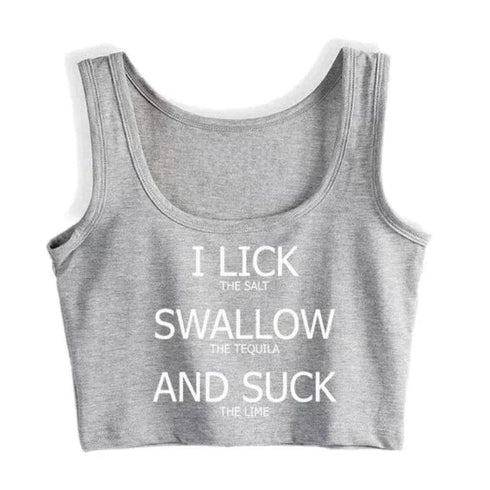 I Lick Swallow and Suck Crop Top - MiamiTeenyWeenyBikini.Com