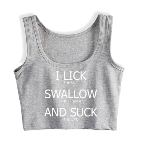 I Lick Swallow and Suck Crop Top - MiamiTeenyWeenyBikini.Com