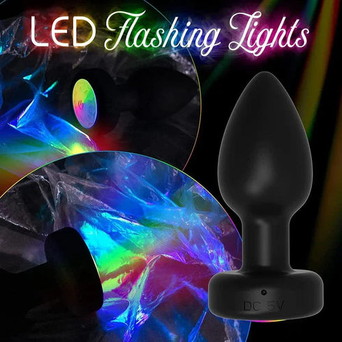 LED Colorful Light Wireless Remote Control Vibrator Butt Plug - MiamiTeenyWeenyBikini.Com