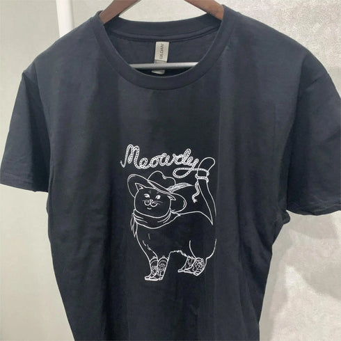 Meowdy Cowboy Cat T-Shirt - MiamiTeenyWeenyBikini.Com