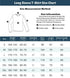 A long-sleeve T-shirt size chart and measurement guide with a line drawing of the shirt, labeled measurement points, size information notes, and a size table listing S through 4XL with height, weight, shoulder, bust, length, and sleeve length in centimeters.