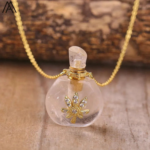 Natural Roses Amethyst Crystal Perfume Pendant - MiamiTeenyWeenyBikini.Com