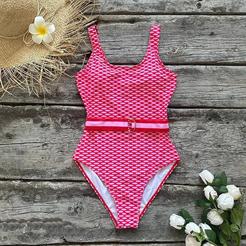 One Piece Pink Swimsuit - MiamiTeenyWeenyBikini.Com